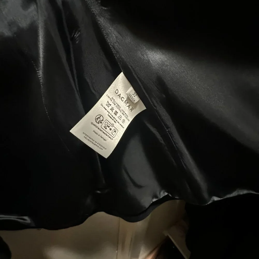 House of Dagmar Navy Collarless Wool-Blend Blazer size 32 - Picture 5 of 7